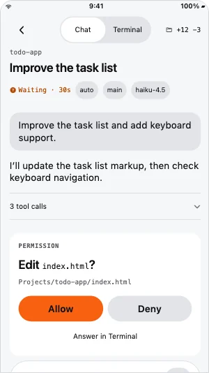 Hoptail Chat screenshot on sample data